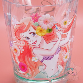 Verre Ariel Rose Fleuris Disney Japan