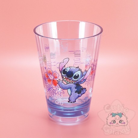 Verre Stitch Rose Fleuris Disney Japan
