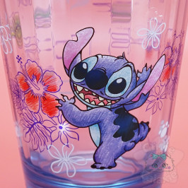 Verre Stitch Rose Fleuris Disney Japan