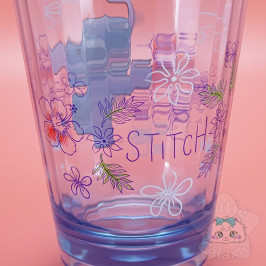 Verre Stitch Rose Fleuris Disney Japan