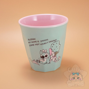 Verre Stitch Aloha! Bleu Et Rose Disney Japon