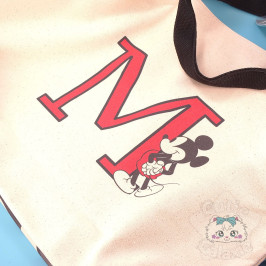 Grand Sac Mickey Mouse Tote Bag Canevas Fermeture Eclaire Disney Japan
