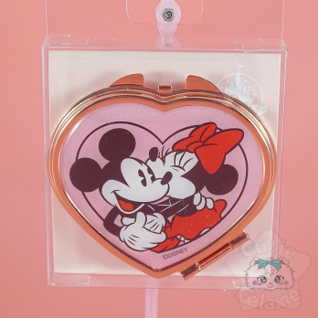 Double Miroir Forme Coeur Rose Gold Mickey Et Minnie Disney Japon